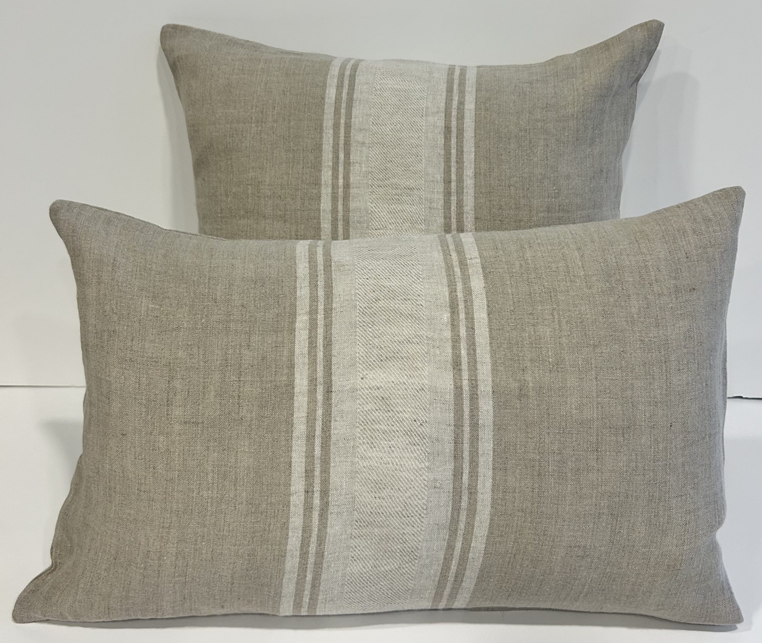Cojín Lino Brera Natural Raya White.