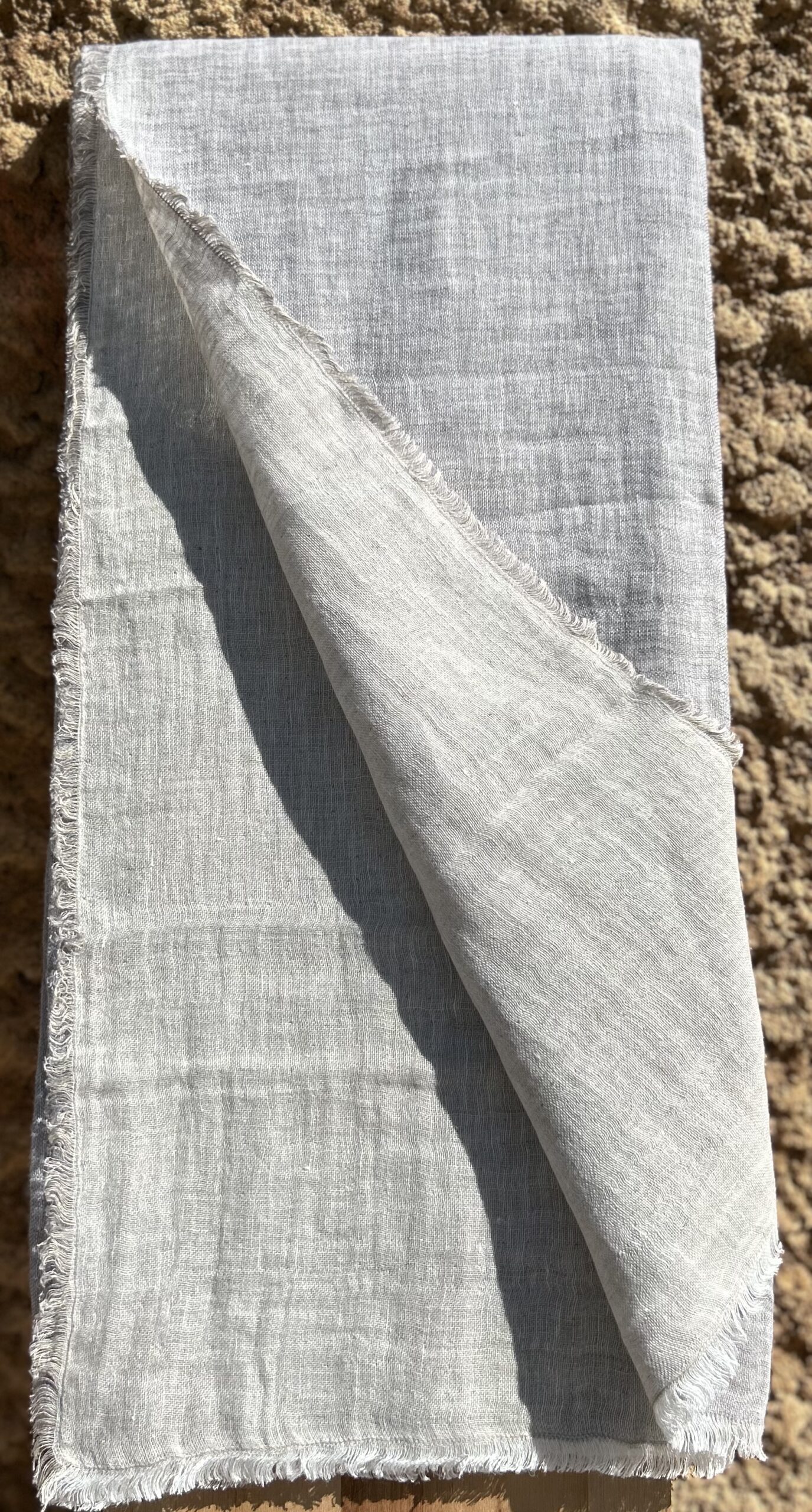 Plaid Lino Formentera Natural & Grey.