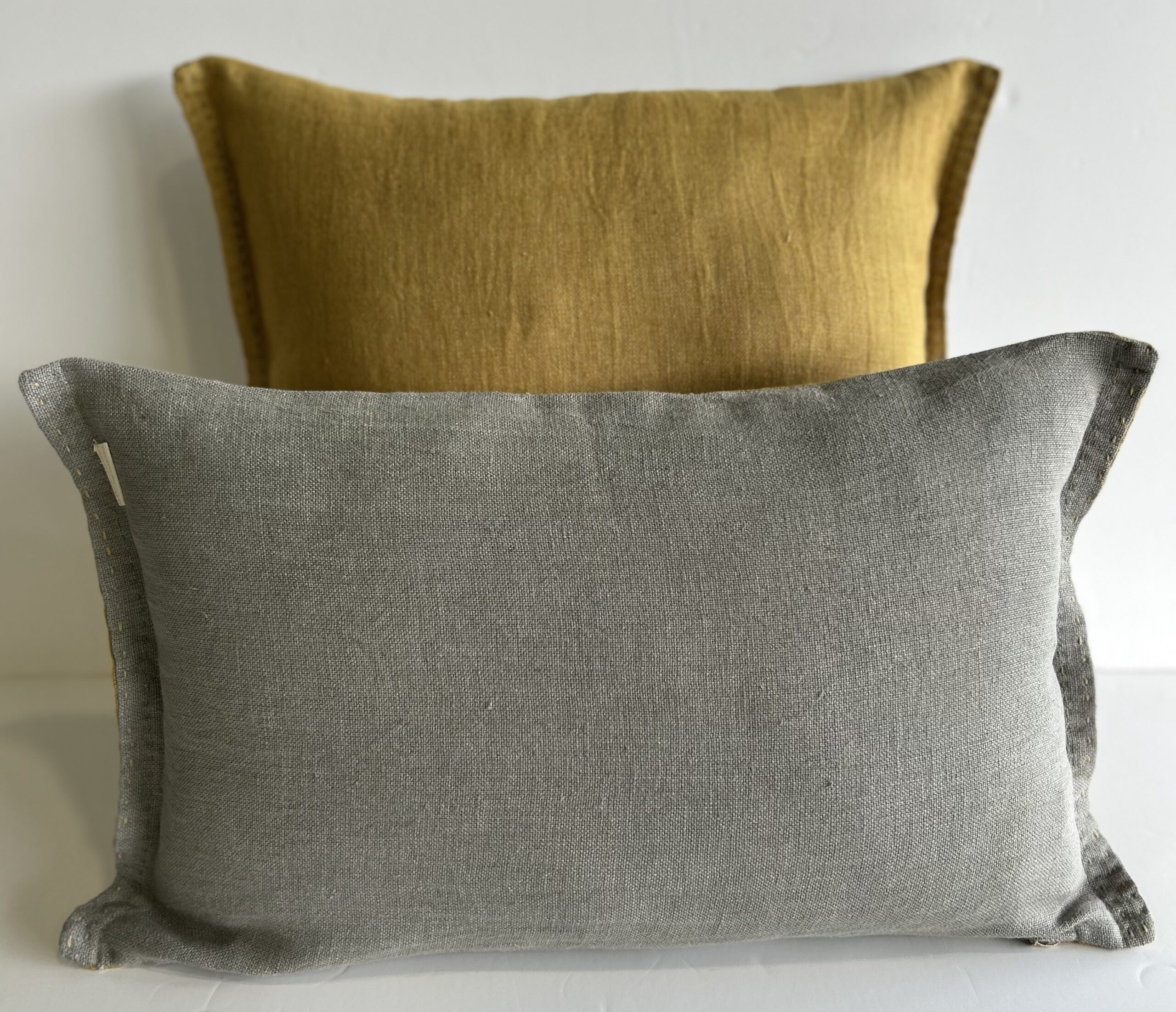 Cojín Lino Pedraforca Taupe & Mustard