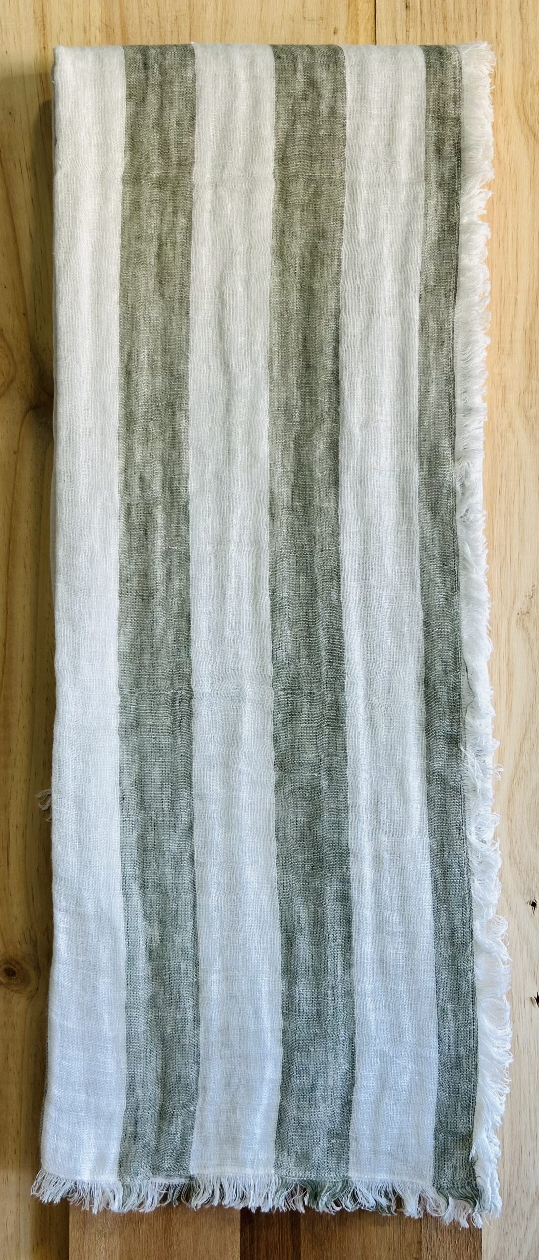 Plaid Lino Santorini Green Forrest.