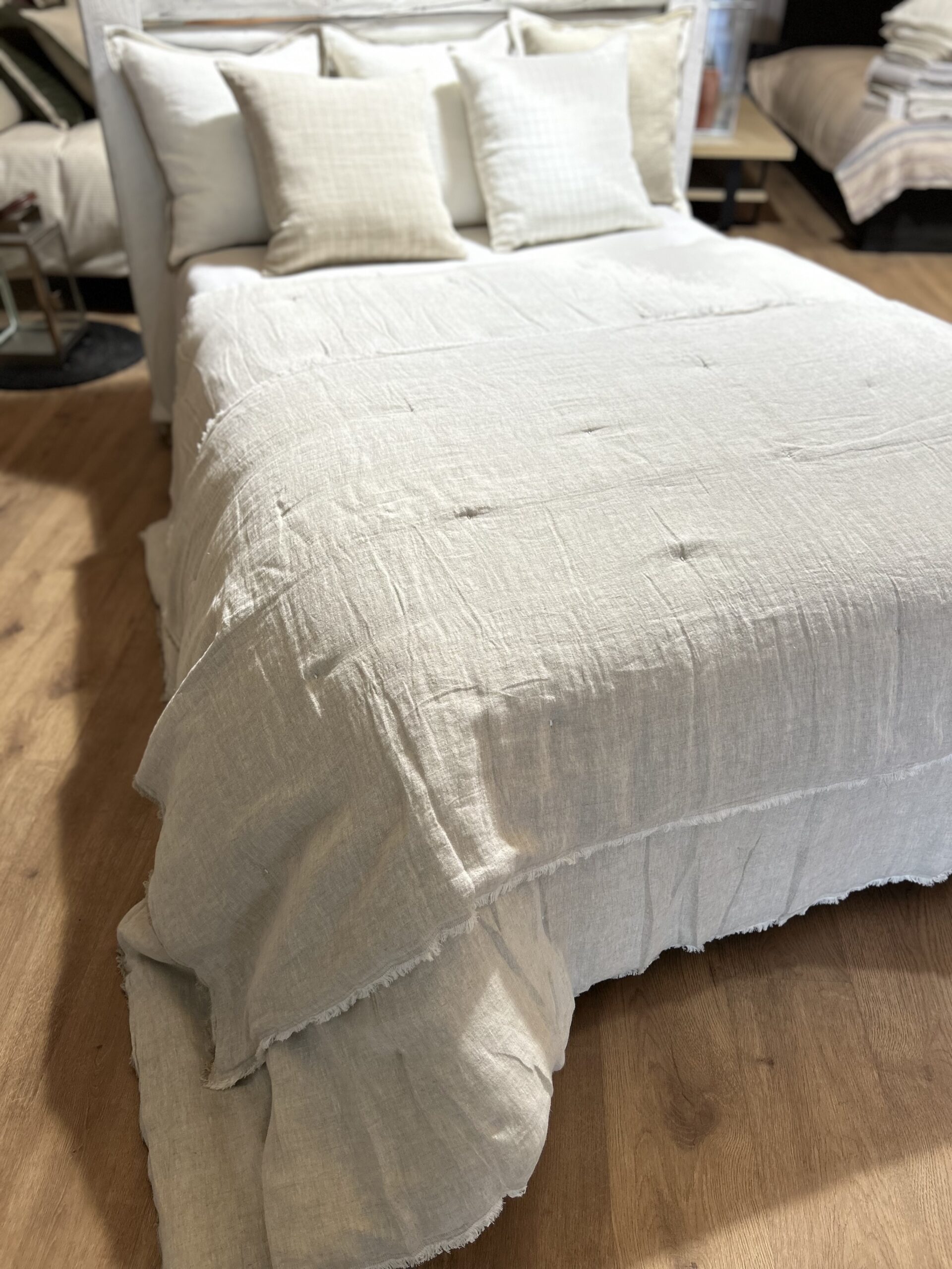 Quilt Montblanc Fringes Natural & White