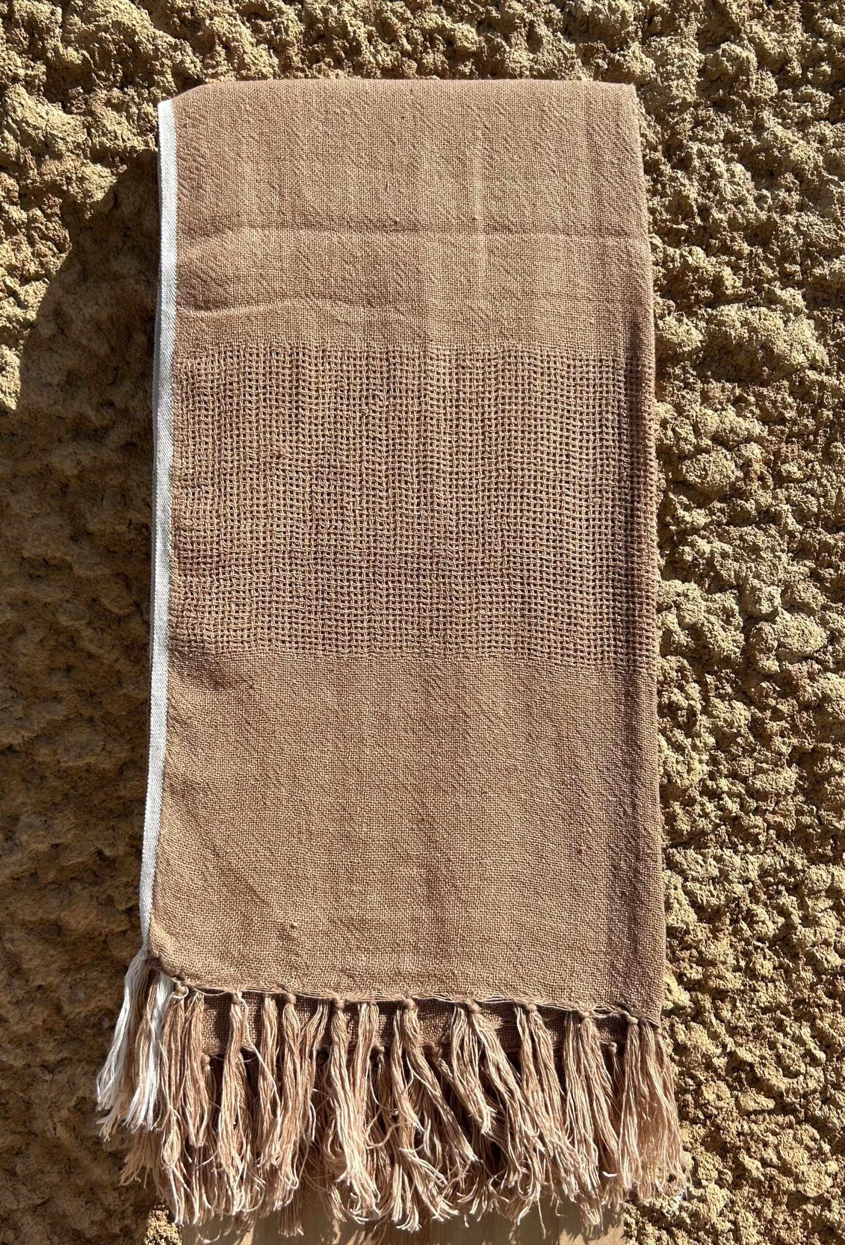 Plaid Lino Roma Tan.