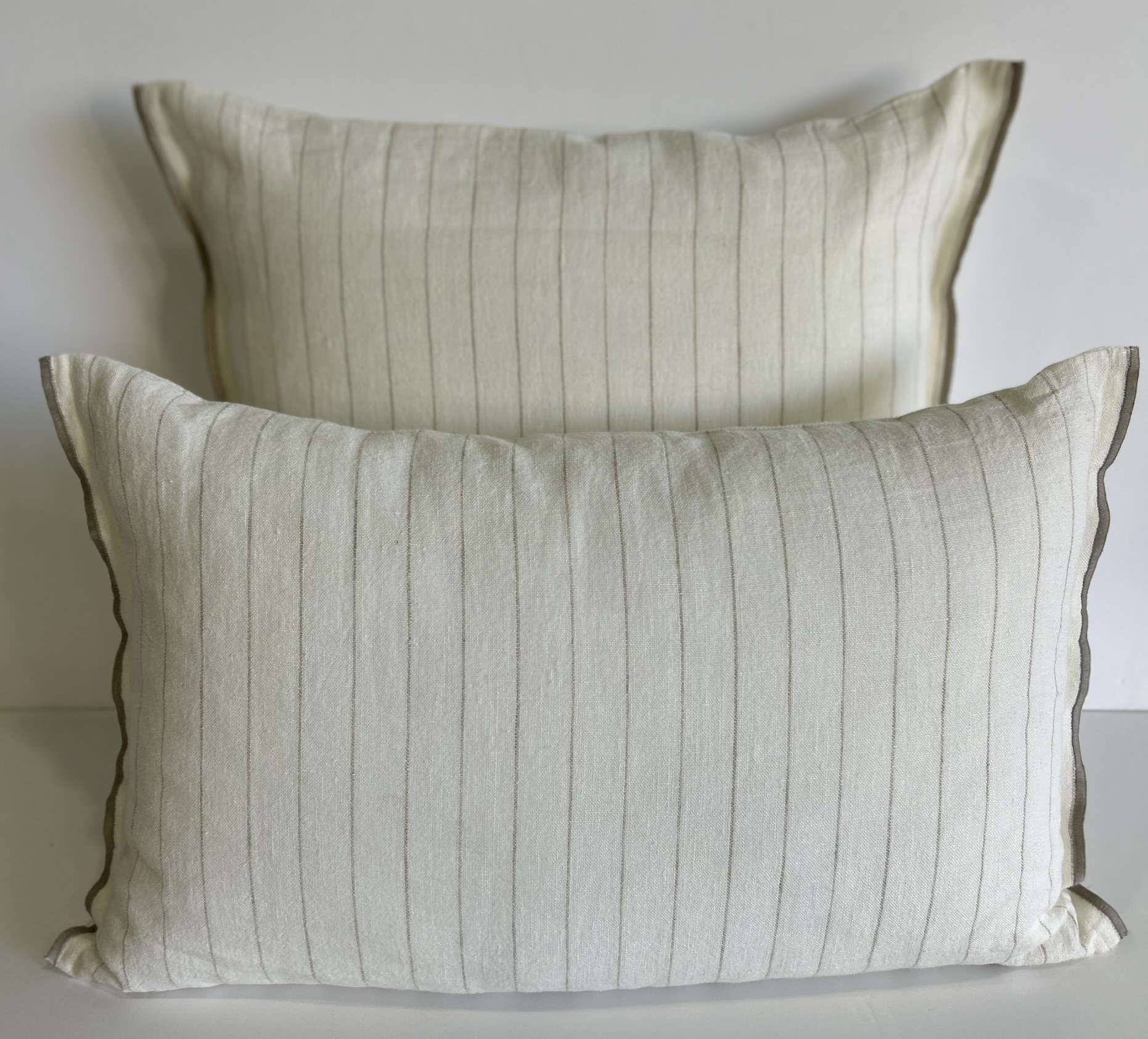 Cojín Lino Rupit White & Natural Stripe