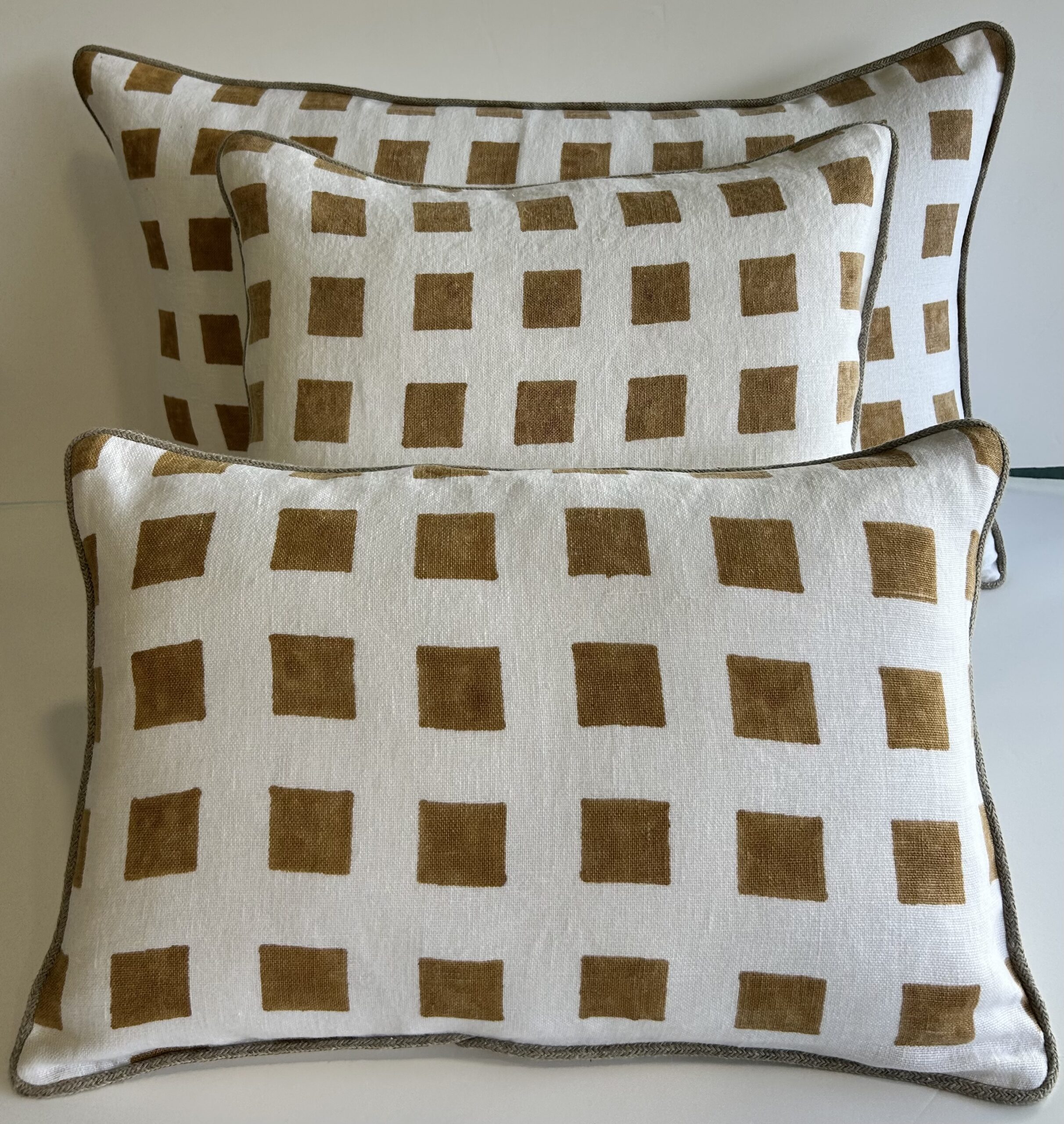 Cojín Lino Terme White & Mustard