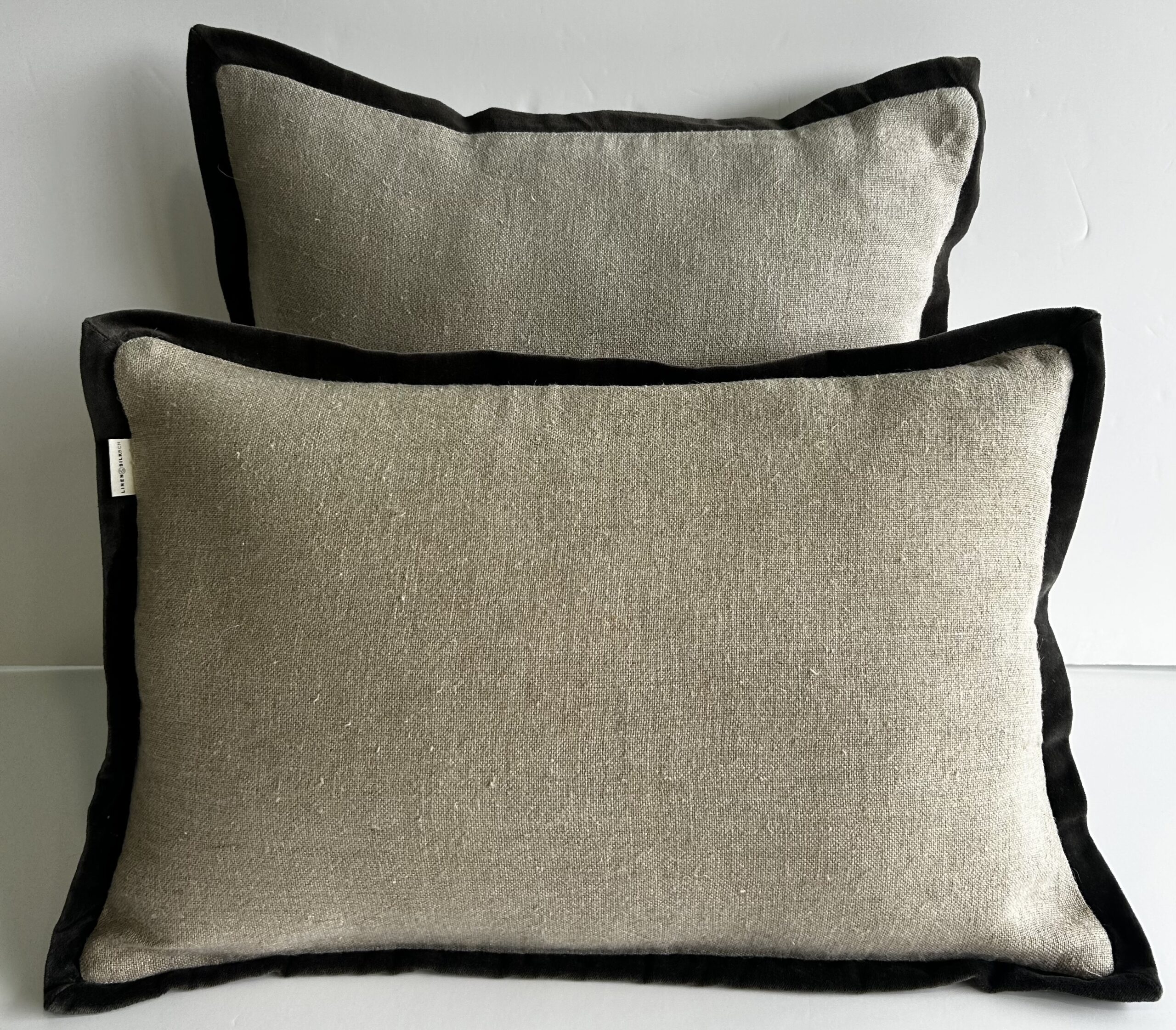 Cojín Lino Torino Natural Pestaña Grey